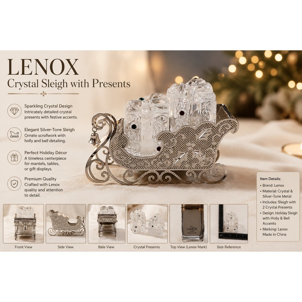 Lenox Silver Plated Sleigh Salt‎ and Pepper Shaker Set Christmas Gift Box Decor